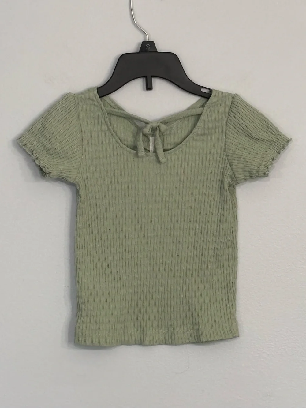 OshKosh B’Gosh Light Sage Ribbed Short Sleeve Summer Casual Top Toddler Girls 3T